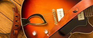 Music. Italian Leather Guitar strap