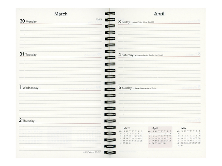 Spiral Calendar Refill for Address Book / Weekly Minder 2017 Bosca