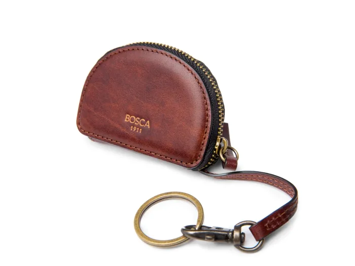 Women's Coin Purse Round Leather Small Wallet Zipper Wristlet Key Holder  Clutch