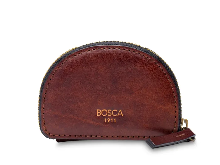 Bosca Unisex Zipper Leather Coin Purse / Key Fob - Dark Brown - Revolucion  Lifestyles