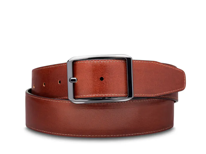 Bosca Del Greco Reversible Leather Belt Dark Brown