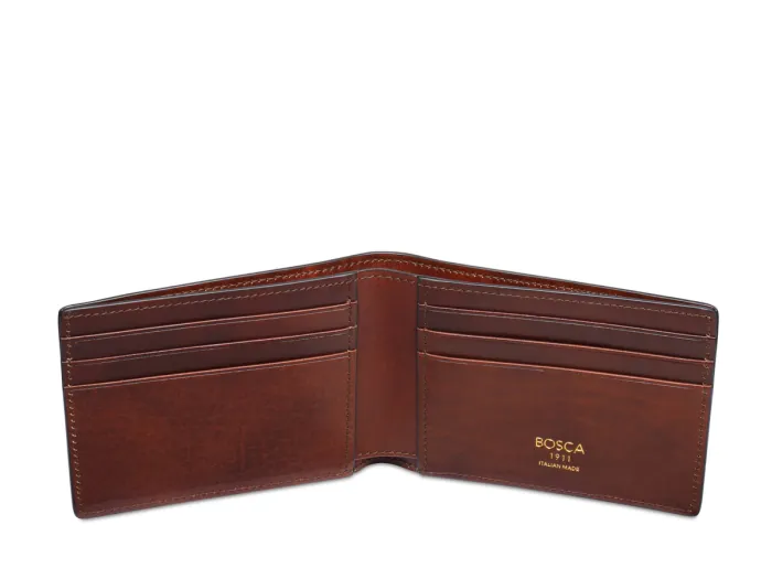 Men's Designer Brown Leather Bifold Wallet
