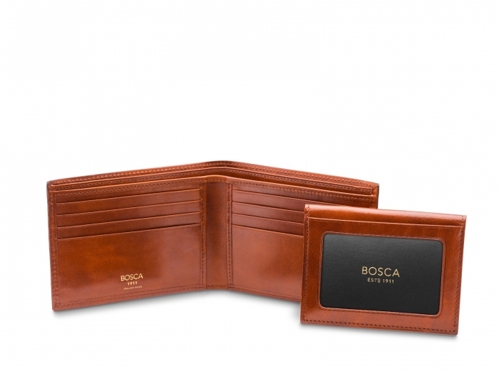 Bosca Men's Small Bifold Leather Wallet