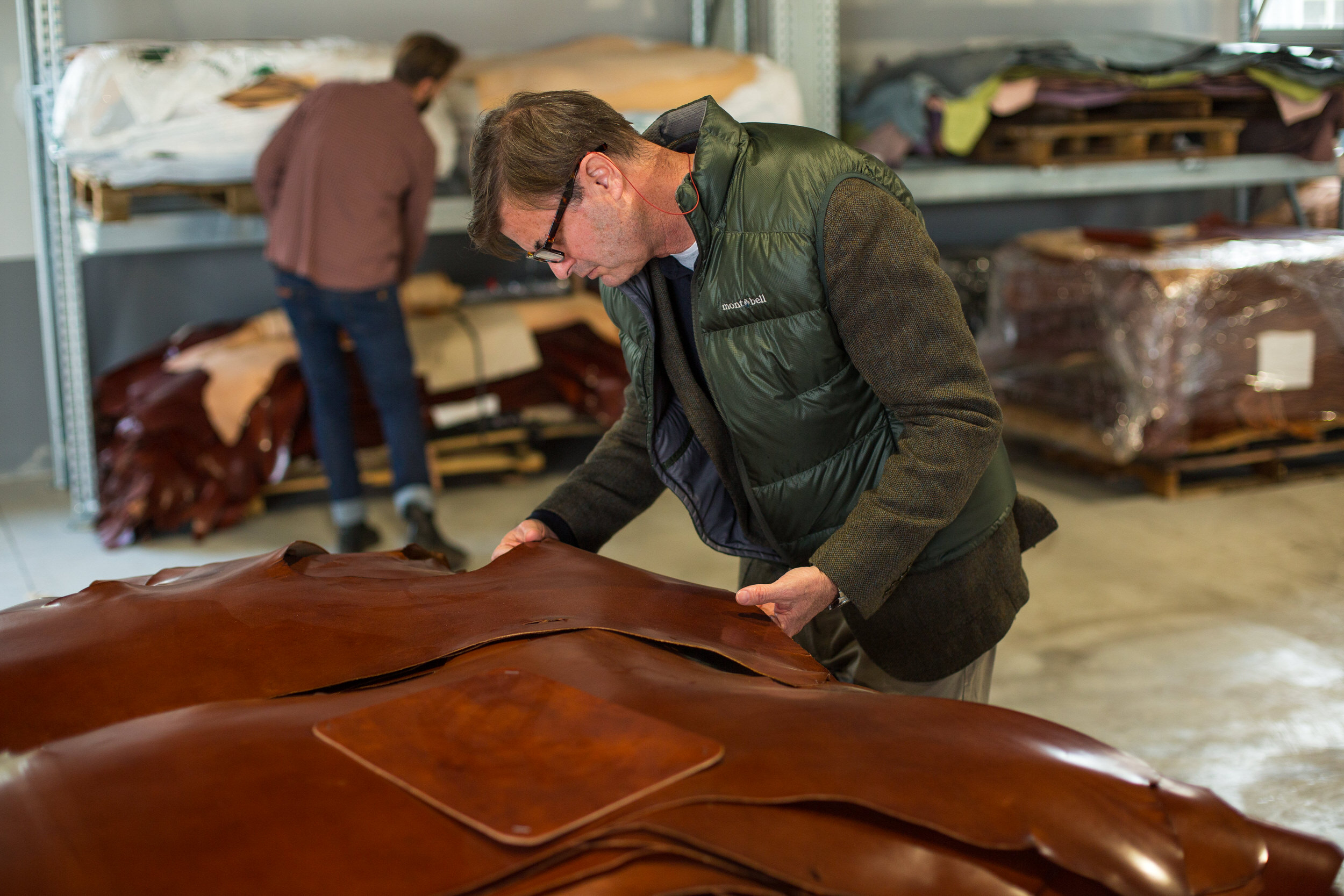 inspecting Old Leather